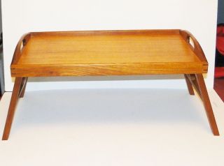 Vintage Mid Century Modern Teak Handled Tv Breakfast Bed Tray Thailand photo