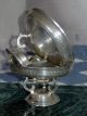 Pair Vintage Indo Persian Raised Engraved Footed Brass Bowl Brass Silver Tone Middle East photo 1