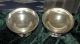 Pair Vintage Indo Persian Raised Engraved Footed Brass Bowl Brass Silver Tone Middle East photo 5