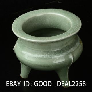 Antique Chinese Ceramic Tripod Incense Burner photo