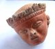 C.  500 B.  C Large Pre Columbian Maya Civilization Clay Statue Idol Section - Head The Americas photo 5