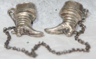 Antique C1800 Sterling Knitting Needle Protectors Boots Sheaths Rare photo