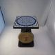 Antique American Kitchen Scale Brass Face & Tile Top With Primitive Flag Stencil Scales photo 1