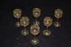 6 19th C French Art Nouveau Stemmed Glass Cordials Hand Painted Enamel Art Nouveau photo 1