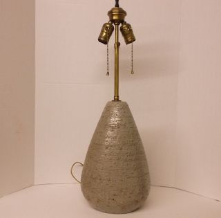 Eugene Deutch Mid Century Modern American Studio Pottery Signed Table Lamp 1950s photo