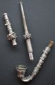 Vintage Coin Silver Ornate Bohemian 3 Piece Opium Pipe 12 