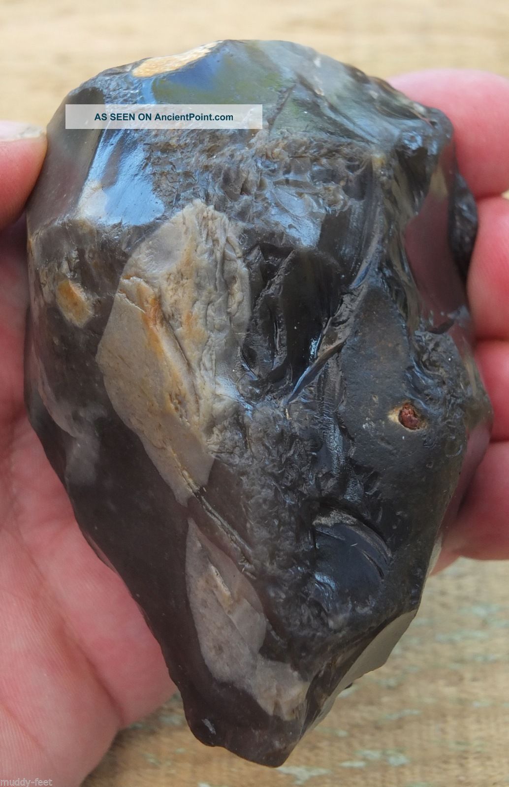 Mode 1 Bifacial Chopper Core C 500 - 400k,  Kent P527 Neolithic & Paleolithic photo