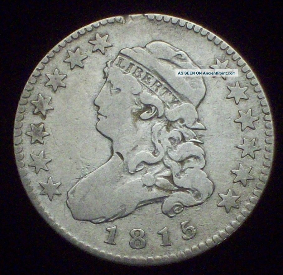 1815 Bust Quarter Dollar Silver - F,  /vf Detailing B - 1 Variety Priced To Sell The Americas photo