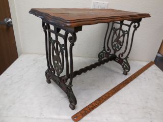 Vtg Musical Motif Antique Art Nuevo Deco Cast Iron Piano Organ Bench 1880 ' S Seat photo