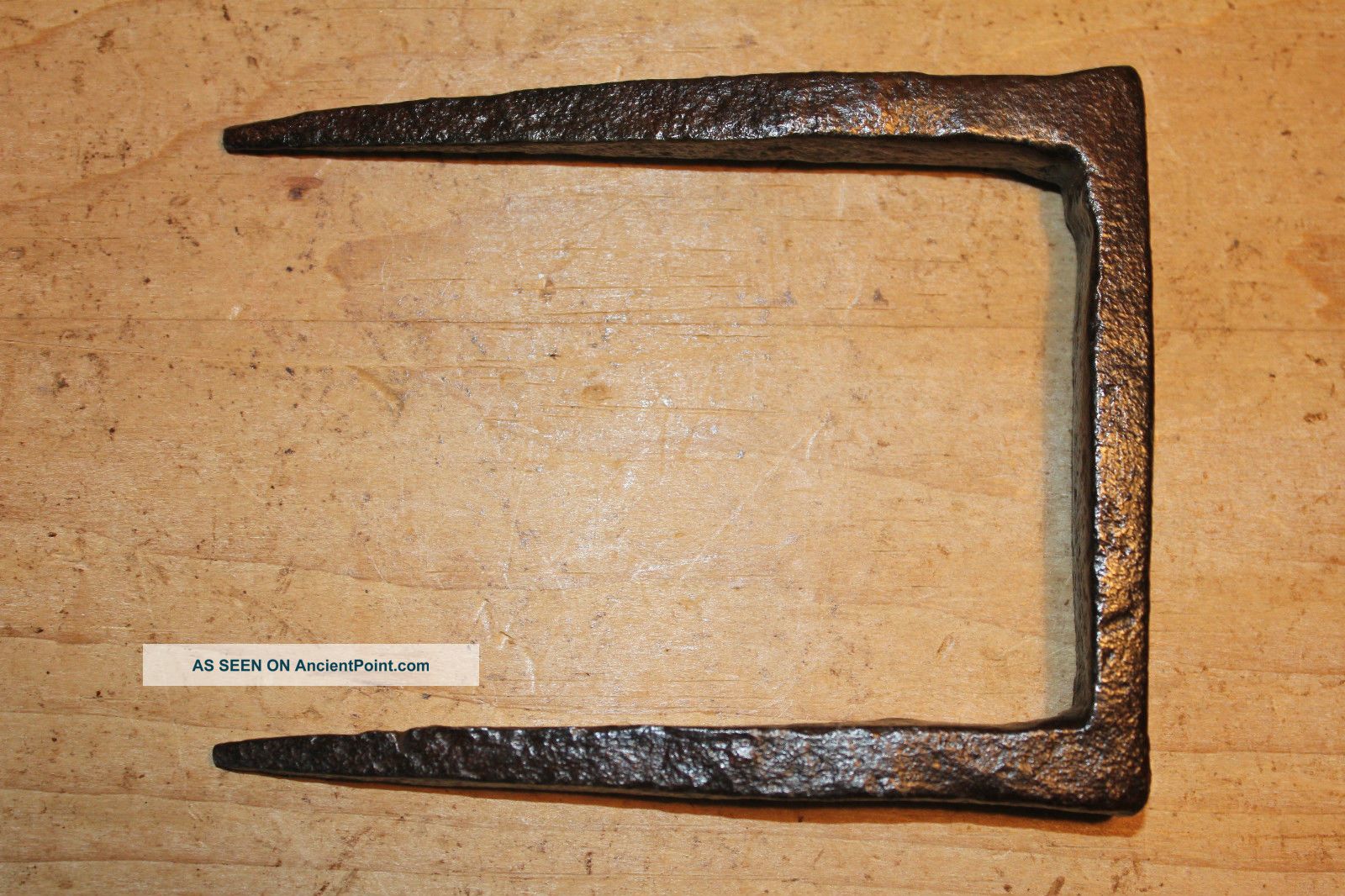 Antique Wrought Iron Lock Keep Staple/receiver/door (wooden Box/rim Lock) Locks & Keys photo