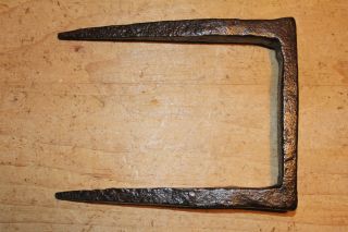Antique Wrought Iron Lock Keep Staple/receiver/door (wooden Box/rim Lock) photo