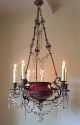 Fabulous Antique French C18th Bronze/ Crystal Chapel 6 Candle Chandelier Chandeliers, Fixtures, Sconces photo 8