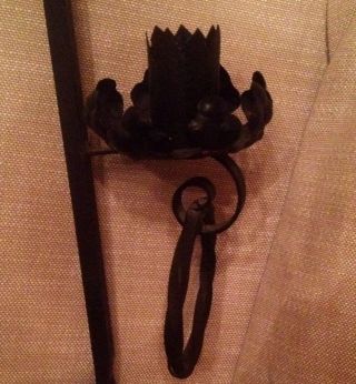 Black Forged Iron Candle Wall Sconce Mexico 33.  75 