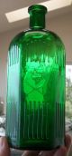 Huge Rare Unlisted Color Green Kh - 18 German Gift Skull Crossbones Poison Bottle Bottles & Jars photo 9