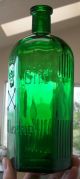 Huge Rare Unlisted Color Green Kh - 18 German Gift Skull Crossbones Poison Bottle Bottles & Jars photo 10