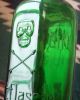 Huge Rare Unlisted Color Green Kh - 18 German Gift Skull Crossbones Poison Bottle Bottles & Jars photo 1