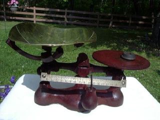 Aafa Antique Red Jacobs York Cast Iron Candy Scale Paint photo