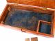 Antique Gold Miner ' S Brass Scale And Oak Box/dark Green Velvet Lining,  Weights. Scales photo 10
