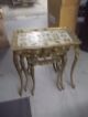 Vintage Italian Florentine Plastic Nesting Tables Hollywood Regency Gold Gilt Post-1950 photo 1