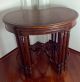 Antique Mahogany Nesting Stacking Tables Leather Top Kidney Shape Unknown photo 2