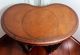 Antique Mahogany Nesting Stacking Tables Leather Top Kidney Shape Unknown photo 4