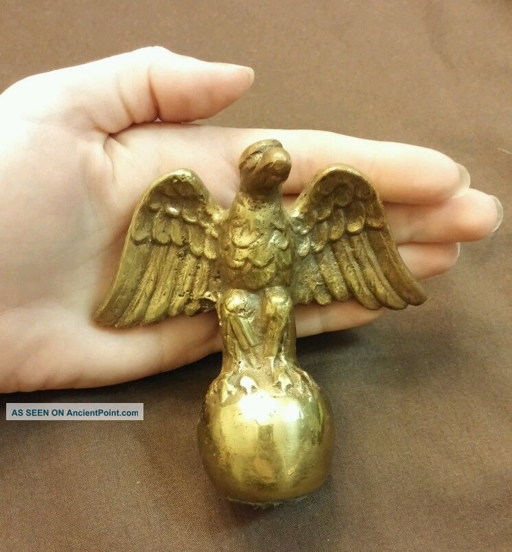 Antique Vintage Solid Brass Eagle Finial 4 