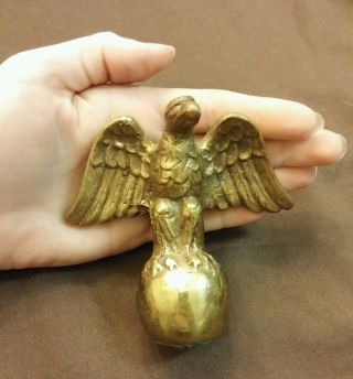 Antique Vintage Solid Brass Eagle Finial 4 