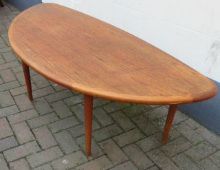 Rare Vintage Teak Convex Coffee Table By Johs.  Andersen - Danish 1960 ' S - Signed photo