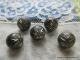 2414 – Five Pewter Bright Cut Antique Ball Buttons Buttons photo 1