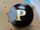 2291 – J – Very Cool Antique Bridle Button With Gold Letter P Under Glass Buttons photo 2