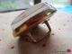 2291 – J – Very Cool Antique Bridle Button With Gold Letter P Under Glass Buttons photo 3