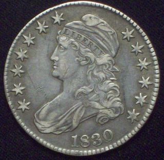 1830 Bust Half Dollar Silver High Xf,  Detailig O - 103 Rare Priced To Sell photo