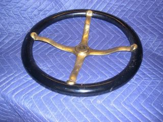 Ealy Model T Ford Brass Spider Steering Wheel,  Circa 1915 photo