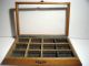Vtg Antique Counter Top Display Case Oak Show Case Lift Top 12 Divided Squares Display Cases photo 5