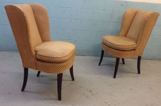 Vintage Parzinger Style High Back Club Chairs Lounge Chairs Mid Century Modern photo