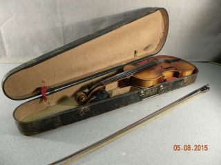 Antique Antonius Stradivarius Violin Copy Germany Bow Coffin Case photo