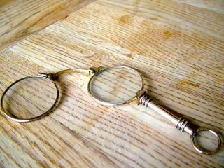 Antique Gold Plated Lorgnettes Glasses Spectacles photo