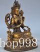 Tibet Buddhism Fane Bronze Gilt 4 Arm Tara Kwan Yin Bodhisattva Buddha Statue Kwan-yin photo 3