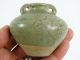 Antique Thai Sawankhalok Medicine Pot Incised Green Celadon Glaze Fish Motifs Pots photo 10
