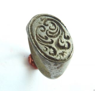 Ancient Post - Medieval Bronze Seal - Ring (634). photo