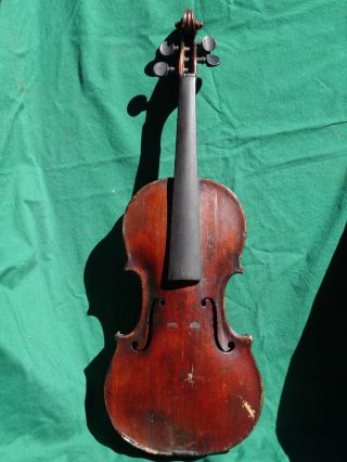 Antique 19th Century Violin Branded Lupot Grafted C.  1820 Repaired Syracuse 1882 photo