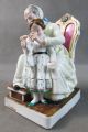 19th Old Paris Style Double Inkwell Figural Grandmother W/little Girl Figurines photo 1