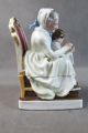 19th Old Paris Style Double Inkwell Figural Grandmother W/little Girl Figurines photo 3