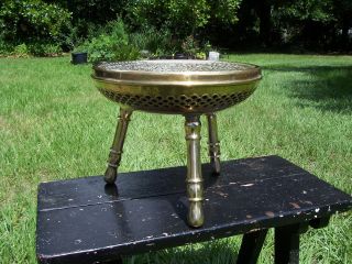 Vintage Solid Brass Missionary Style Stool Marked India photo
