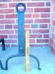 Antique Early American Hand Wrought Iron Fireplace Hearth Andirons 1750 - 1790 Primitives photo 10