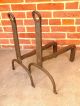 Antique Early American Hand Wrought Iron Fireplace Hearth Andirons 1750 - 1790 Primitives photo 3