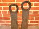 Antique Early American Hand Wrought Iron Fireplace Hearth Andirons 1750 - 1790 Primitives photo 4