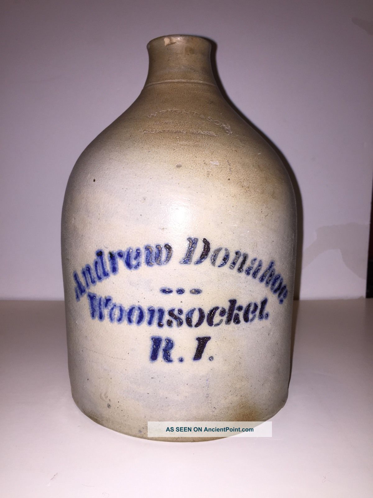 F.  T.  Wright And Son,  Taunton,  Ma For Andrew Donahoe,  Woonsocket,  Ri Crocks photo