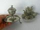 2 Pc Vintage Handcrafted Unique Fine Quality White Metal Dhoop / Incense Stand Boxes photo 6