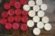 Stunning 19th Cent Chinese Bone Draughts Checkers 15 Red 13 White Backgammon Other photo 1